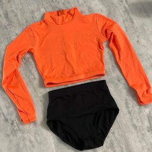 Small adult 2 piece Motionwear dance set. Worn once for pictures, once on stage.